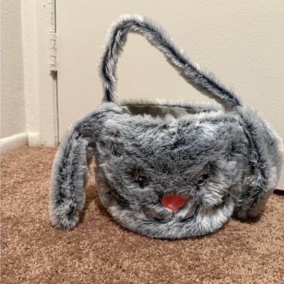 Gray Bunny Plush Handbag - Picture 1 of 2